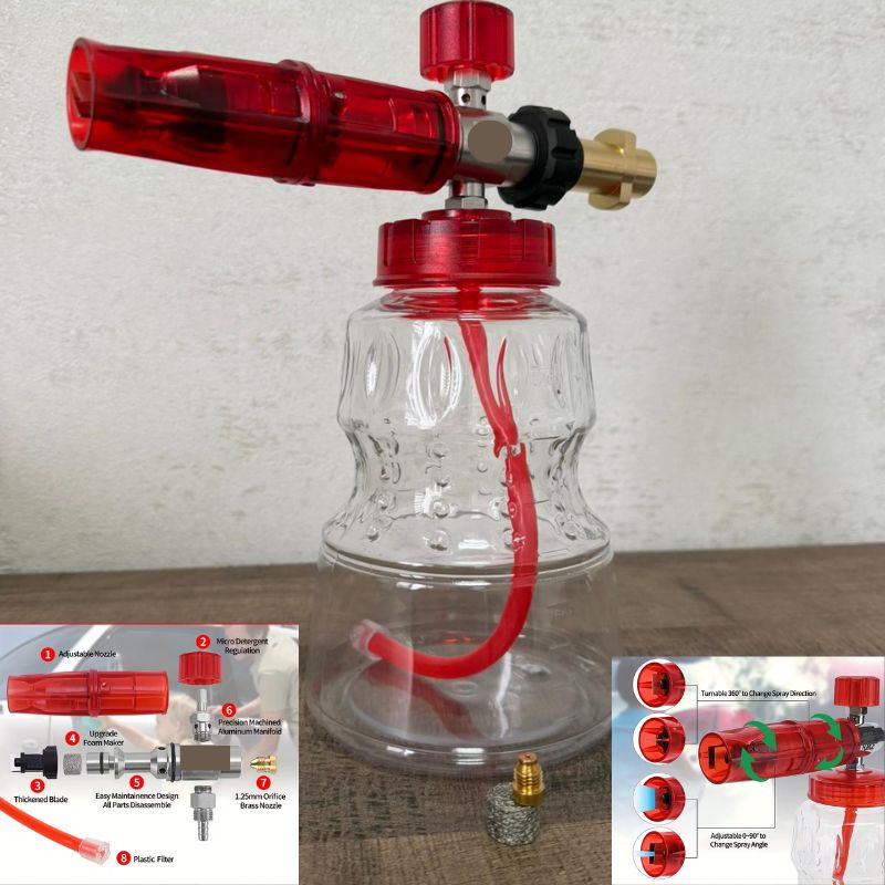 Lance de spumare Kärcher, reglabilă, aluminiu, sticlă 1 L – alte tipuri de conectori pentru pistol disponibili la comandă.